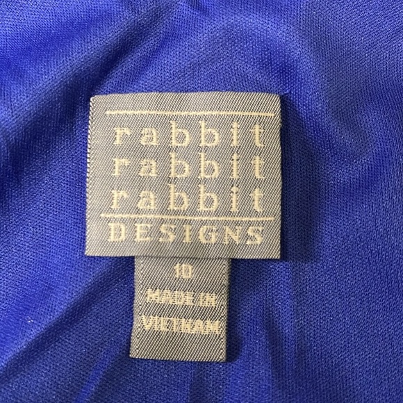 Rabbit Designs Women’s Blue Paisley Midi Asymmetrical Slip Sundress Size 10 - Picture 10 of 12